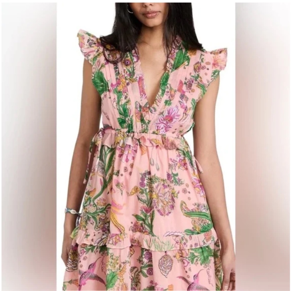 BANJANAN Chandra Dress In Psychedelia Rosette Sz M